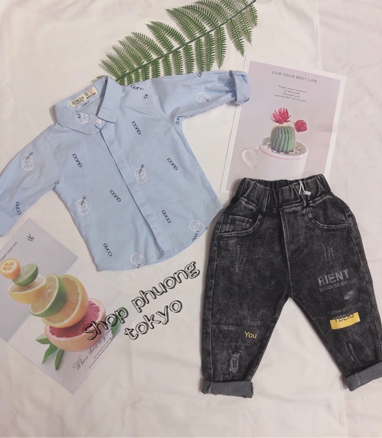 Sơ mi dài tay bé trai