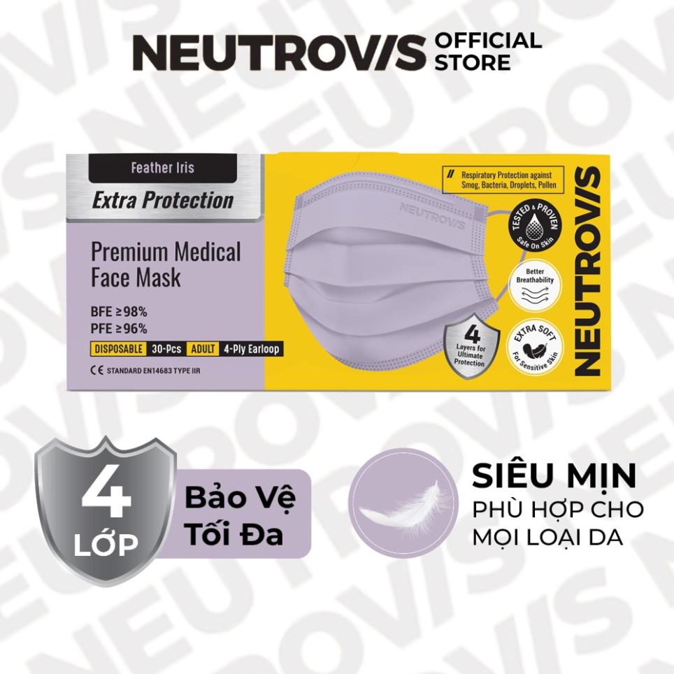 Khẩu Trang Y Tế Cao Cấp Neutrovis 4 Lớp  - Tím Mơ