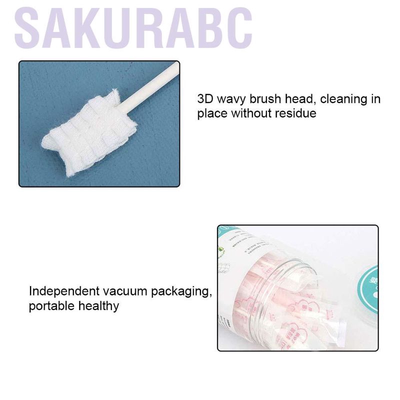 Sakurabc 30pcs Baby Oral Cleaner Tooth Tongue Brush Infant Dental Care Supplies