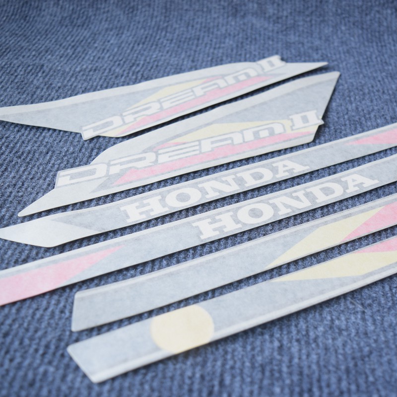 [CỰC RẺ]  Tem rời full xe cho DREAM 2 hàng như zin - nâu đỏ