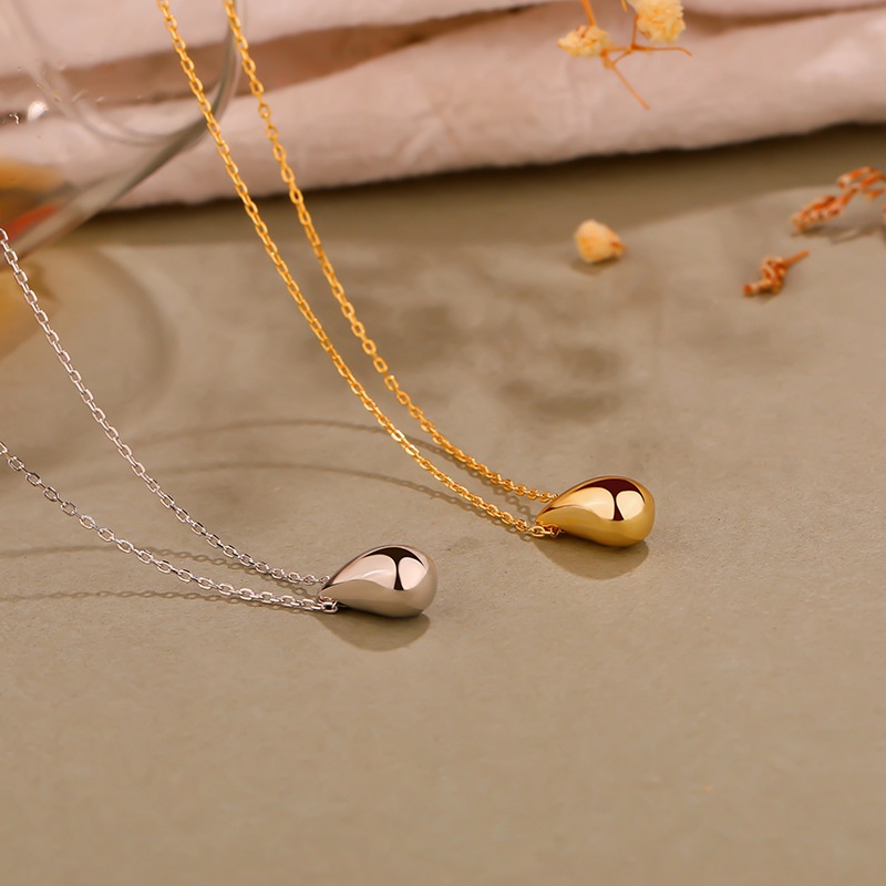 Vòng cổ Mặt Hình Giọt Nước Màu Trơn Đơn Giản Cho Nữ
