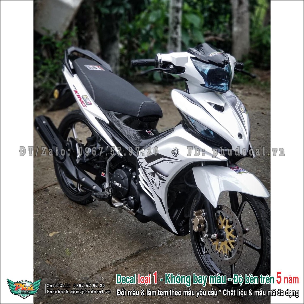 Tem rời Exciter 135 mx trắng đen (2)