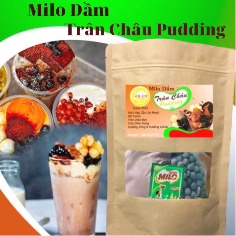 SET MILO DẦM TRÂN CHÂU PUDDING SIÊU NGON/ set 10 ly
