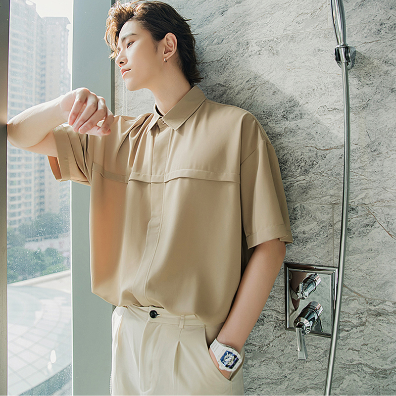 Áo Sơ Mi Nam Ngắn Tay Cổ Bẻ Thời Trang Hàn