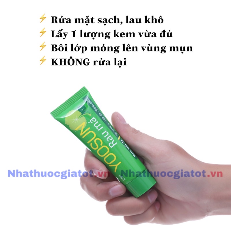 [Tuýp 25g] Kem bôi da Yoosun Rau Má - Giúp dịu mẫn ngứa - Ngừa mụn - Mát da
