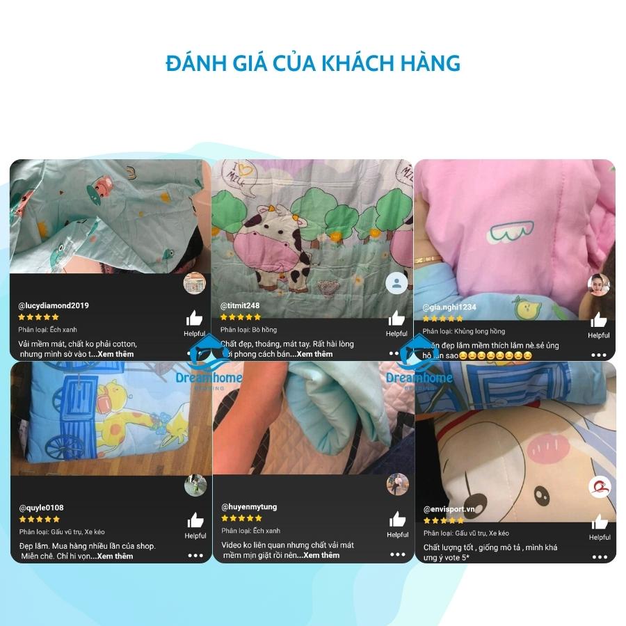 Chăn hè cho bé cotton lụa mát lạnh trần bông mỏng size 1m2x1m5 Dreamhomebedding