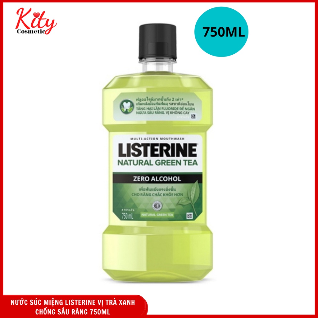 Nước Súc Miệng Ngừa Sâu Răng Listerine Natural Green Tea 750ml