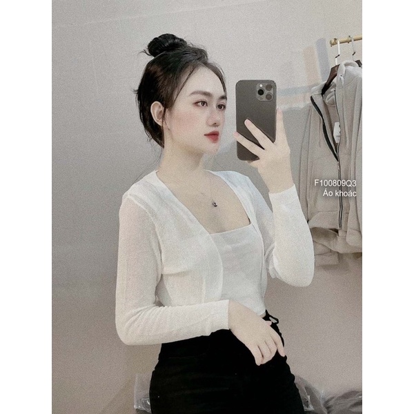 Áo khoác len cardigan mỏng croptop hàng nhập chuẩn