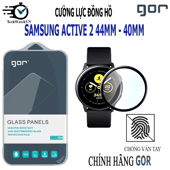 Cường lực Samsung Watch Active 2 40mm &amp; 44mm chính hãng Gor full màn hình độ cứng 9H