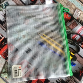 Túi lưới đựng bút, mỹ phẩm khổ A5