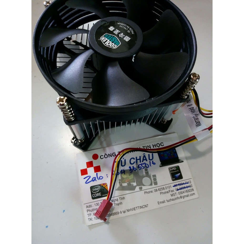 Fan CPU CoolerMater A95 Socket Intel 775: Thân tản nhiệt bằng nhôm, đế chuẩn vặn ốc - Thiết kế chắc chắn