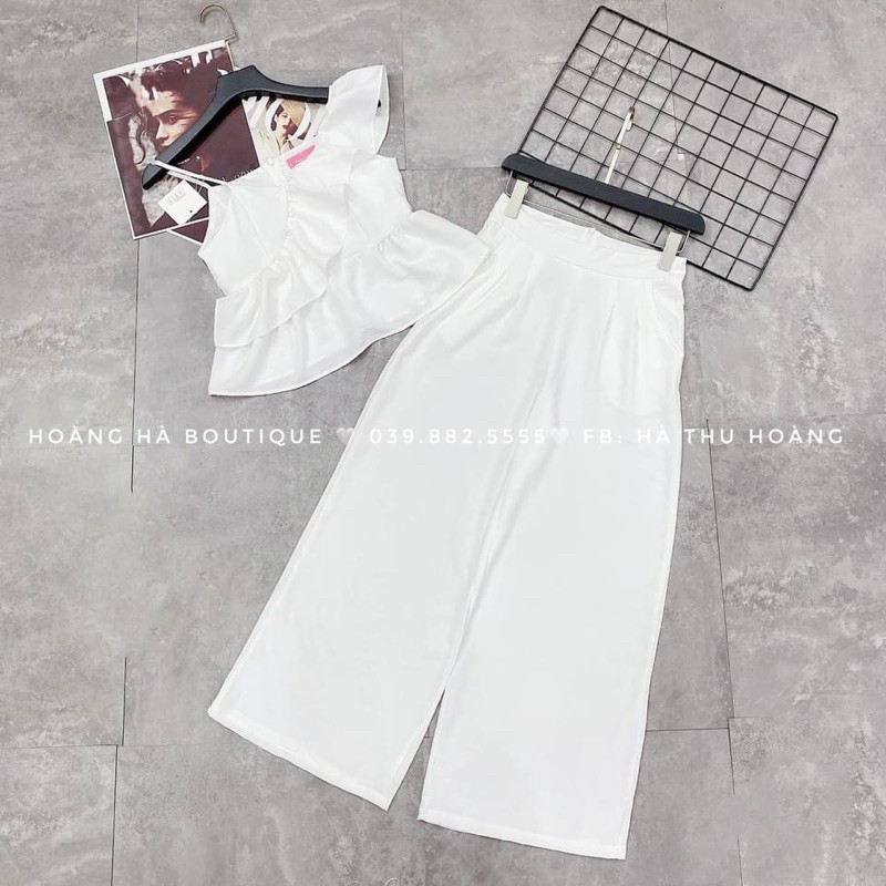 SNU168 - SET NỮ ÁO TRẮNG BÈO VAI DÂY QUẦN ỐNG SỚ | BigBuy360 - bigbuy360.vn