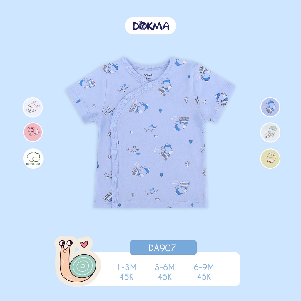 Áo cài lệch cộc tay Dokma DA907