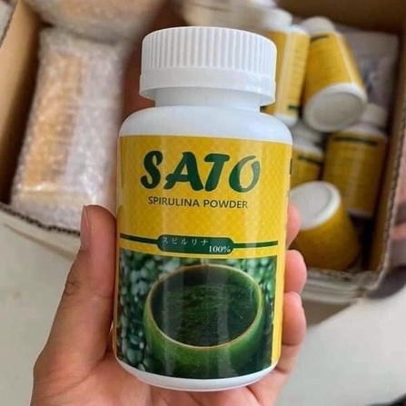 Bột Tảo Xoắn Đắp Mặt Sato Dạng Bột, Cấy Nano Trắng Sáng Da