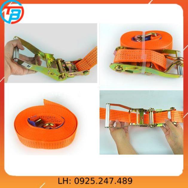 Dây cảo chằng hàng tăng đơ bản 50mm, Có Móc J, dài 1m-8m, tải trọng 3 tấn, chất liệu 100% Polyeter cường lực siêu bền