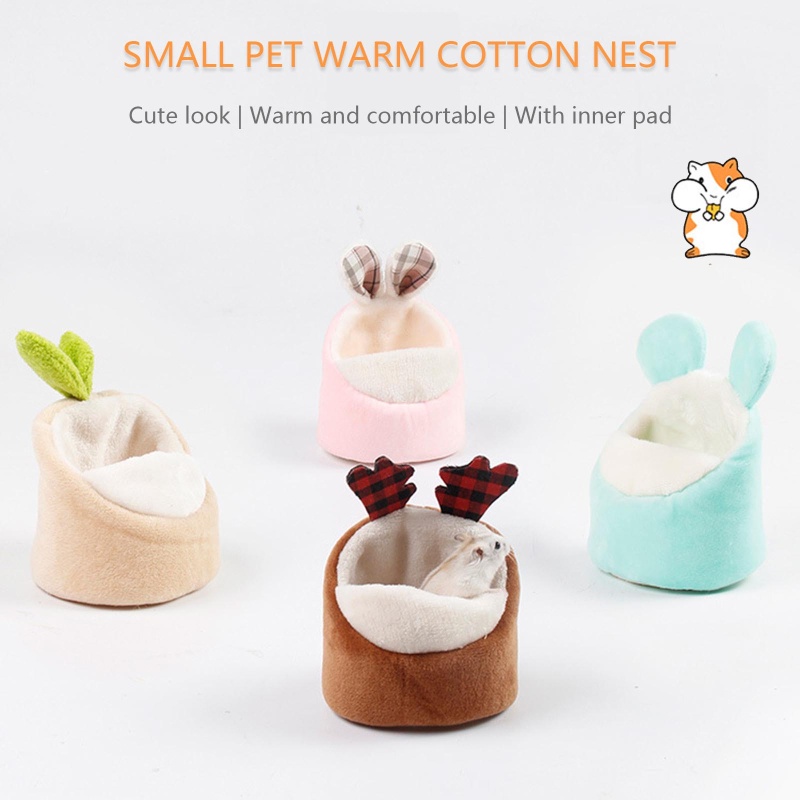 [CH *] Giường Ngủ Lông Xù Mini Giữ Ấm Dễ Lau Chùi Nhiều Màu Sắc Dành Cho Chuột Hamster / Nhím