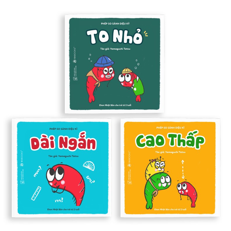 Sách - Ehon Phép So Sánh Diệu Kỳ: Cao Thấp+Dài Ngắn+To Nhỏ (Bộ 3 Cuốn) - Dành Cho Trẻ 2+