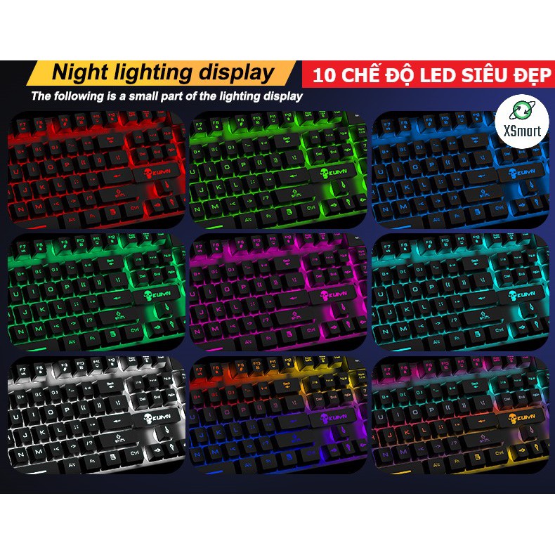 Bộ Bàn Phím Và Chuột Chơi Game Có 10 Chế Độ Led Khác Nhau T6RGB Super PRO 2021 Tương Thích Máy Tính PC Laptop | WebRaoVat - webraovat.net.vn