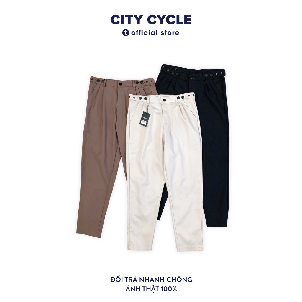 Quần baggy kaki Button City Cycle - Quần kaki nam điều chỉnh cạp quần Unisex ống rộng Local Brand