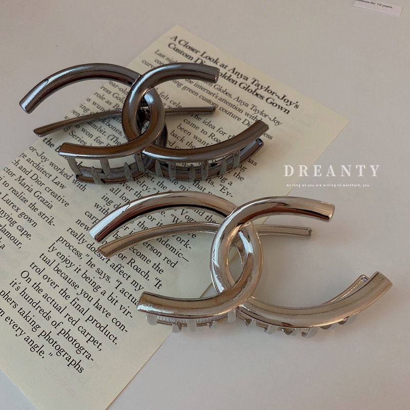 Kẹp Tóc Hình Cá Mập Bằng Kim Loại Đơn Giản Thời Trang Phong Cách Hàn Quốc