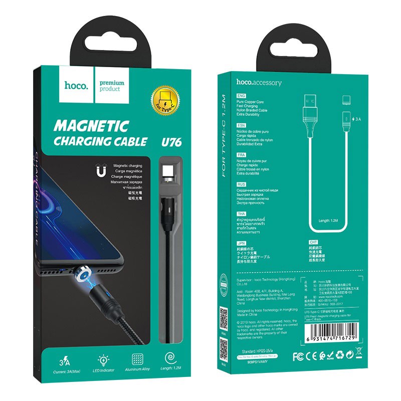 Cáp Sạc Nam Châm Từ Hoco U76 TypeC Chính Hãng