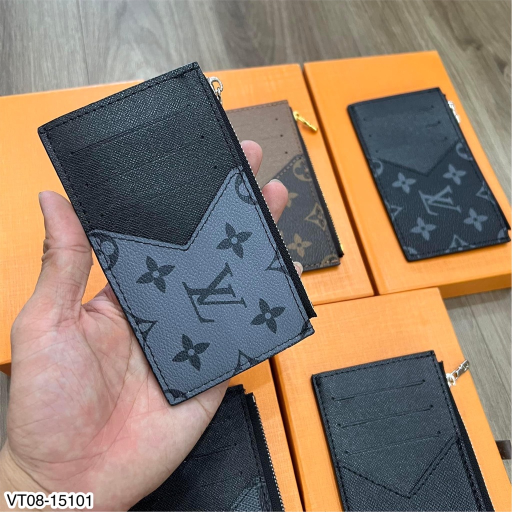 Ví Da Nam Lv Họa Tiết Dập Vân Sang Trọng Lịch Sự  - Ví Gập Lv Phối Họa Tiết Cao Cấp Dành Cho Nam DT STORE MENWEAR