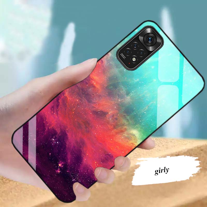 Ốp Lưng Xiaomi Redmi Note 11S, Note 11 4G, Note 11 5G, Note 11 Pro Mặt kính cường lực Cao Cấp, Sáng Bóng