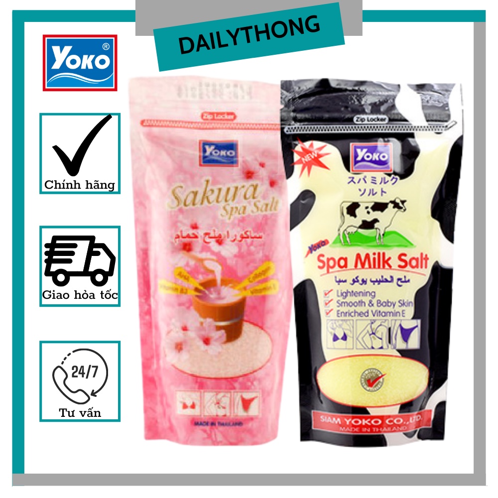 Muối‎ Tắm Sữa Bò Và Hoa﻿ Anh Đào Yoko Sakura Spa Salt 300g / Yoko Spa​ Milk Spa Salt