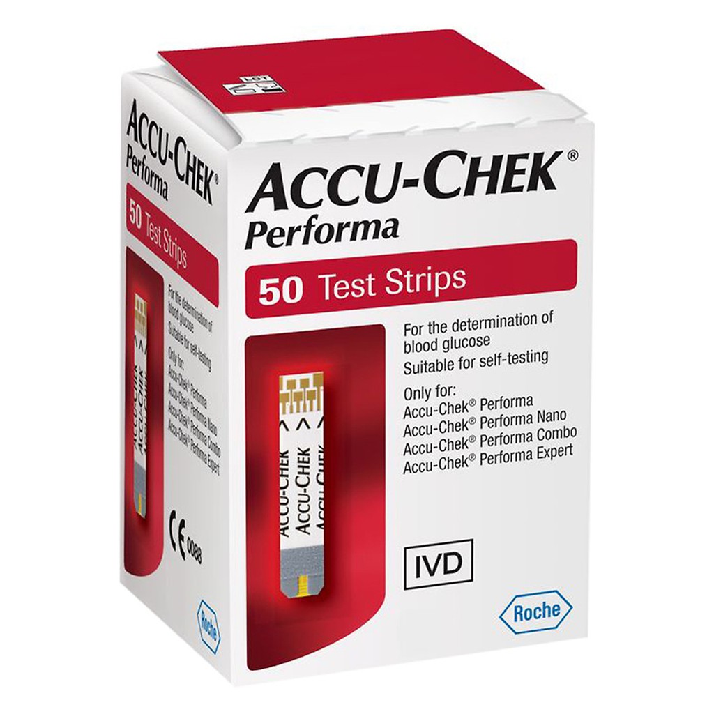 [Hộp 50] Que Thử Đường Huyết, Tiểu Đường ACCUCHEK Performa Chính Hãng ROCHE