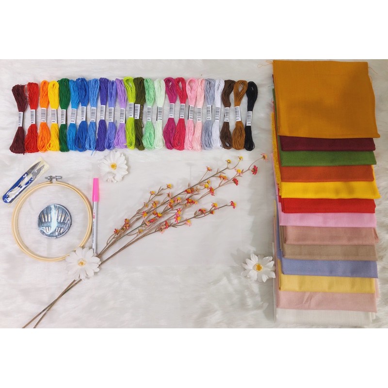Set thêu tay cơ bản, đầy đủ dụng cụ
