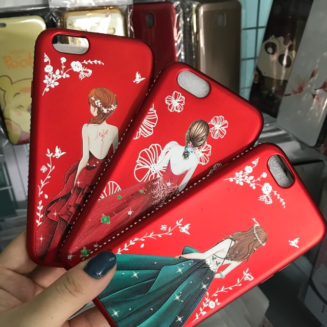 Ốp dẻo đính đá cô gái iphone 6/6s