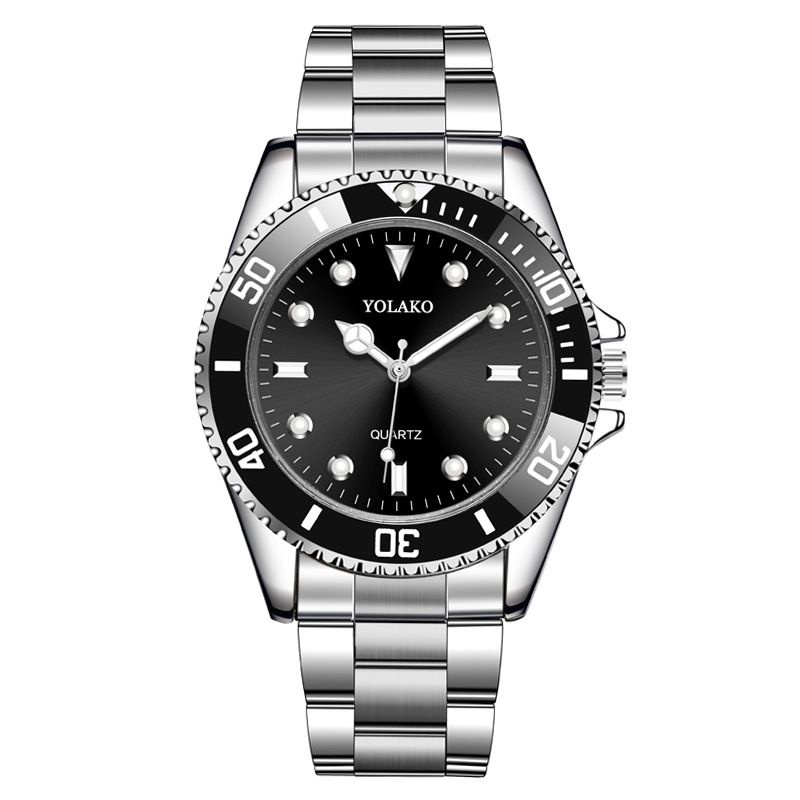 Đồng hồ nam thời trang sang trọng dây kim loại YOLAKO TBOYWATCH kim dạ quang