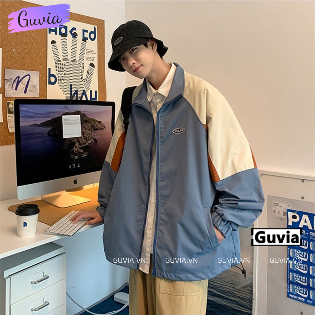 Áo Khoác Bomber Dù PHỐI MÀU Nam Nữ Form Rộng 2 Lớp, Áo Khoác Áo Gió Bomber Bóng Chày Chống Nắng Thời Trang GUVIA