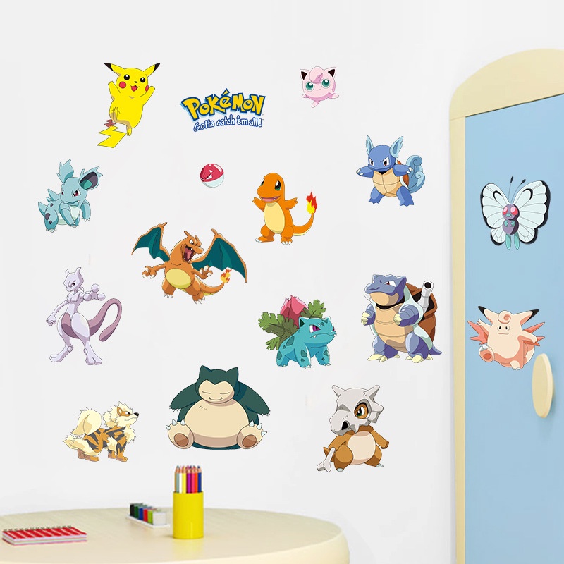 Decal hình dán tường Pokemon siêu dễ thương