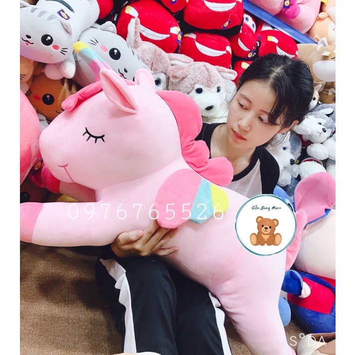 Gấu Bông Ngựa Unicorn Nằm Cao Cấp - Gấu Bông Kỳ Lân- Gấu Bông Mina