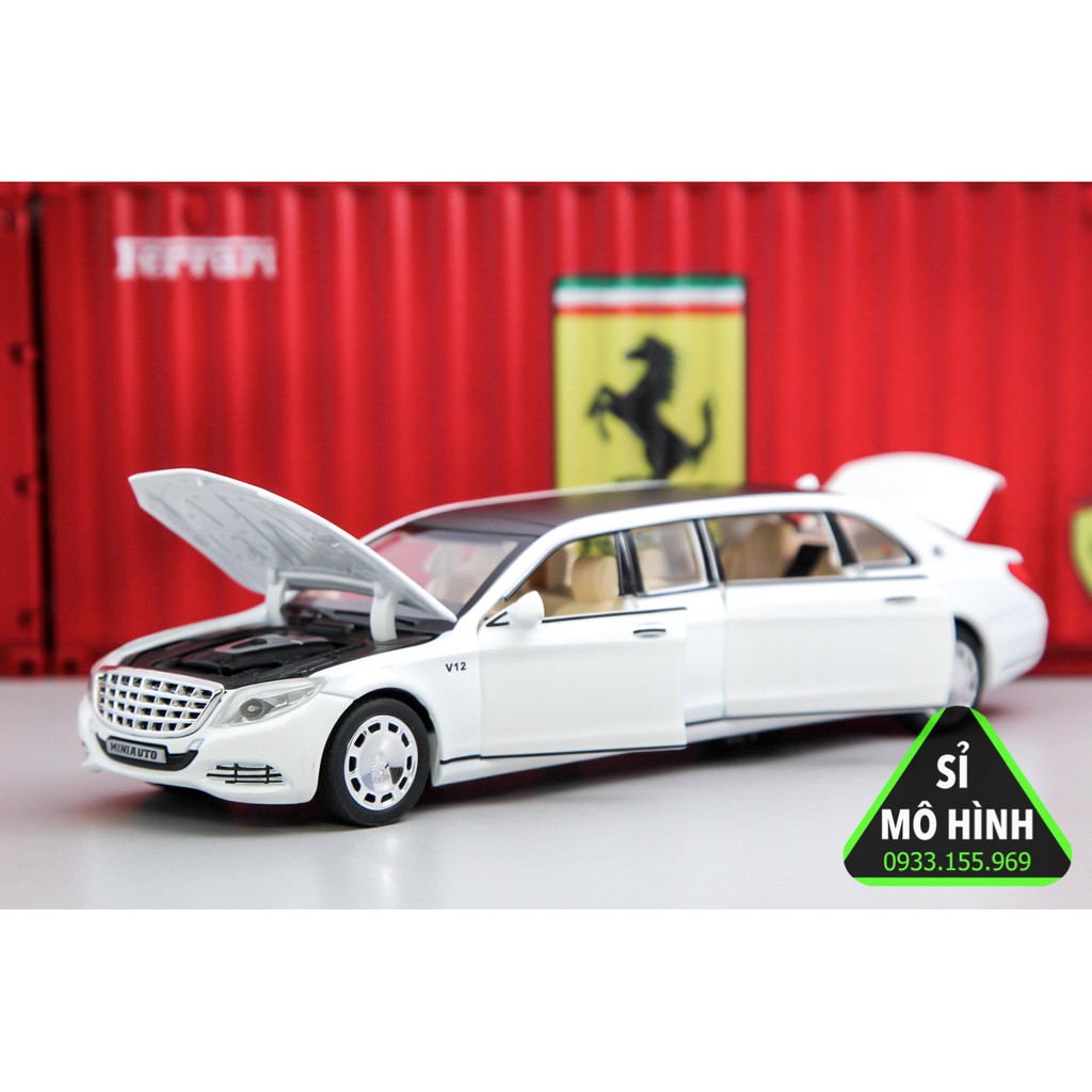 [ Sỉ Mô Hình ] Mô hình xe Limo Mercedes Maybach S650 Pullman 1:32 Trắng