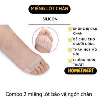 Combo 2 Miếng Lót Giày Silicon Đệm Êm Bàn Chân Trước, Thoáng Khí 8937