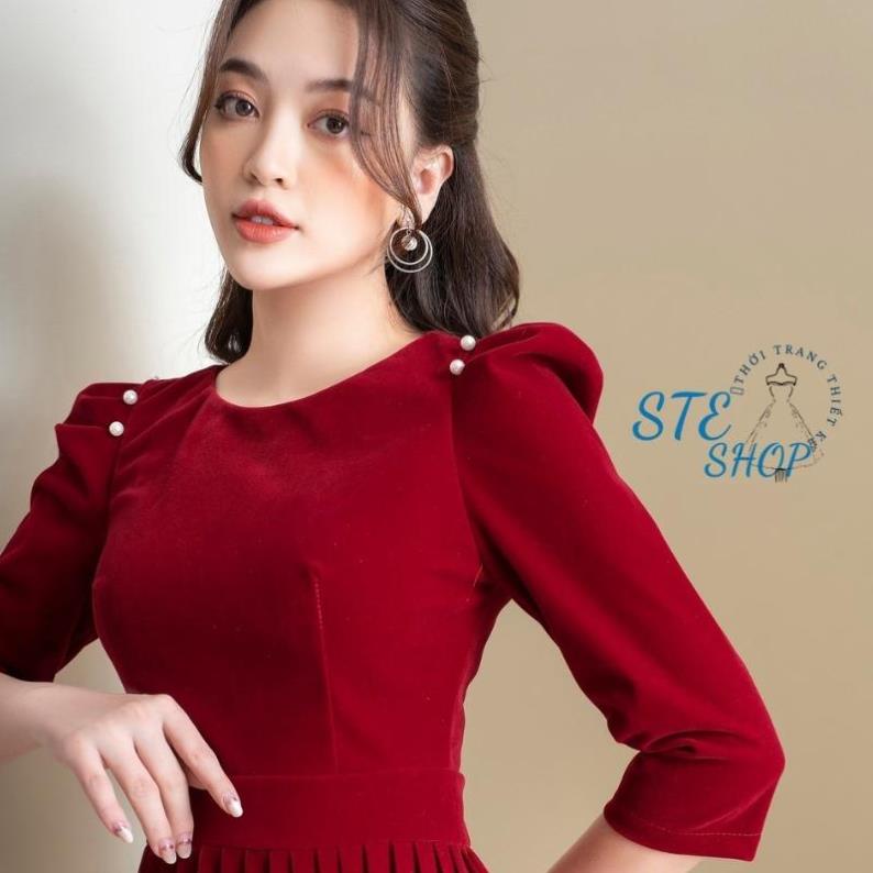 SALE TẾT Đầm váy công sở thiết kế, váy xòe xếp li, thời trang nữ, Ste shop