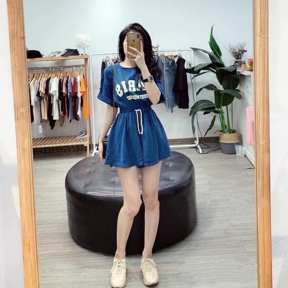 [BÁN SỈ] Set Trang Phục Áo Phông Phối Quần Đùi Dáng Rộng Thoải Mái Chất Cotton Siêu Mát Dành Cho Nữ | BigBuy360 - bigbuy360.vn