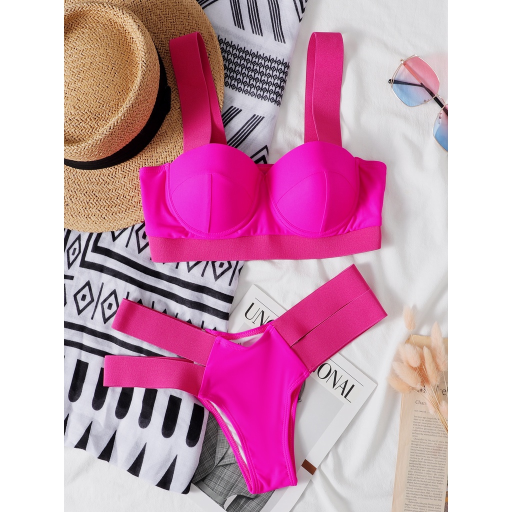 Bikini Neon Dạ Quang Cup Nâng Ngực Siêu Tây Độc Đáo