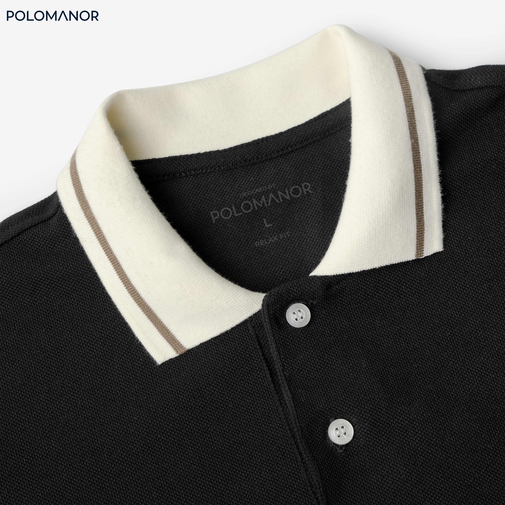 Áo Polo nam có cổ UGO-BLACK vải cá sấu cotton CMC, nam tính, thanh lịch, sang trọng - POLOMANOR