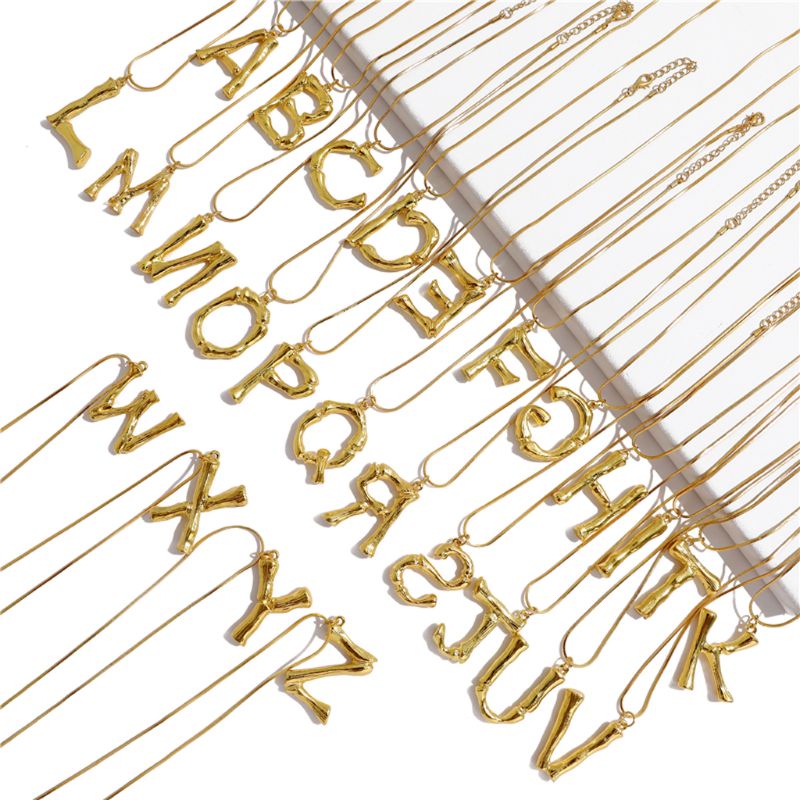 Vòng Cổ Choker Bằng Hợp Kim Mặt Chữ Cái Và Cây Tre Thời Trang Cho Nữ