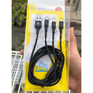 Cáp BASEUS 3-IN-1 Rapid Series (LIGHTNING + MICRO + Type C)