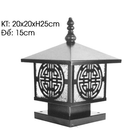 Đèn trụ cổng: Mẫu đèn trang trí ngoài trời D200 mái tôn VTP02A