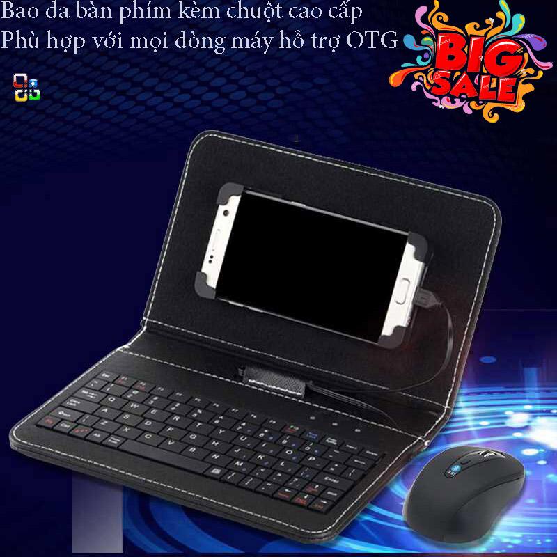 Combo bao da bàn phím kèm chuột KAW, máy tính bảng từ 4.5-8 inch