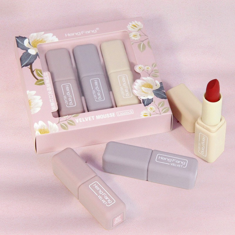 Set 3 Thỏi Son Kem Lì HengFang Siêu Mịn, Lâu Trôi | BigBuy360 - bigbuy360.vn