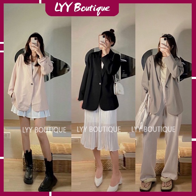 Áo khoác nữ VEST trơn 1 lớp dày BLAZER NỮ freesize 3 màu hàng Quảng Châu LYY BOUTIQUE