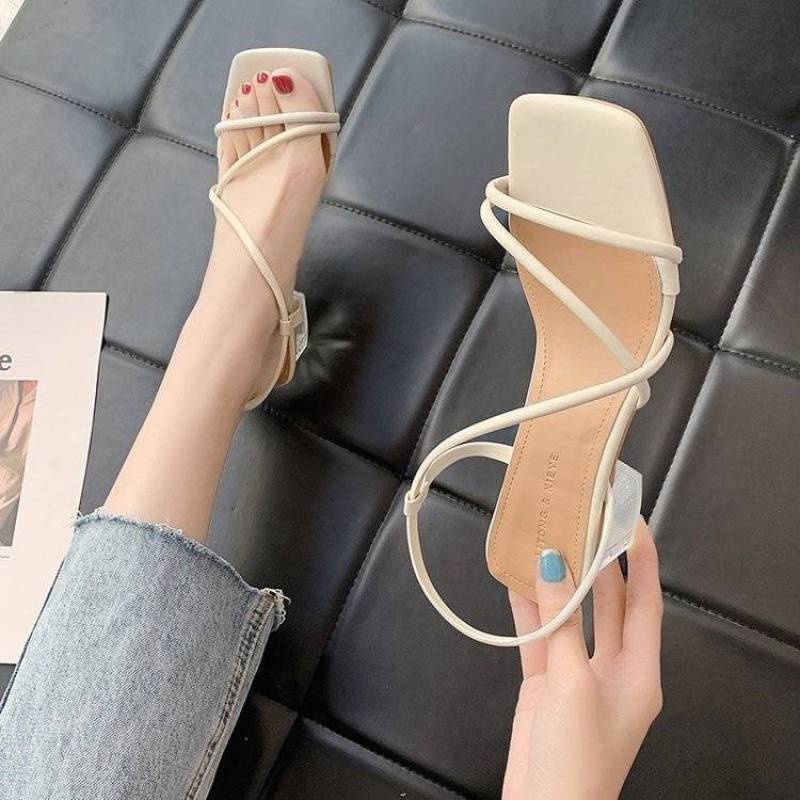 Xăng đan Gót Thấp Trong Suốt Size 34-42 Thời Trang Cho Nữ