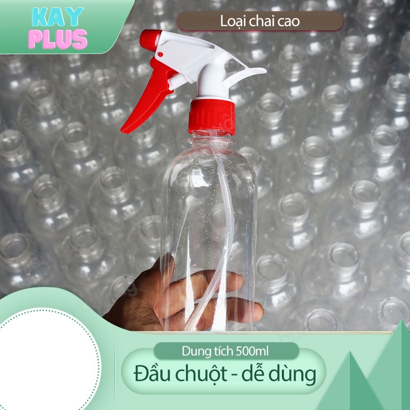 Bình, Chai nhựa xịt phun sương 500ml cho chiết mỹ phẩm, tinh dầu, khử khuẩn