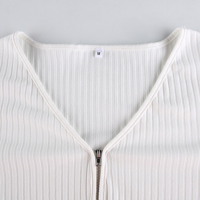 Áo Lửng Tay Dài Cổ Chữ V Thắt Nút Thời Trang Quyến Rũ Cho Nữ